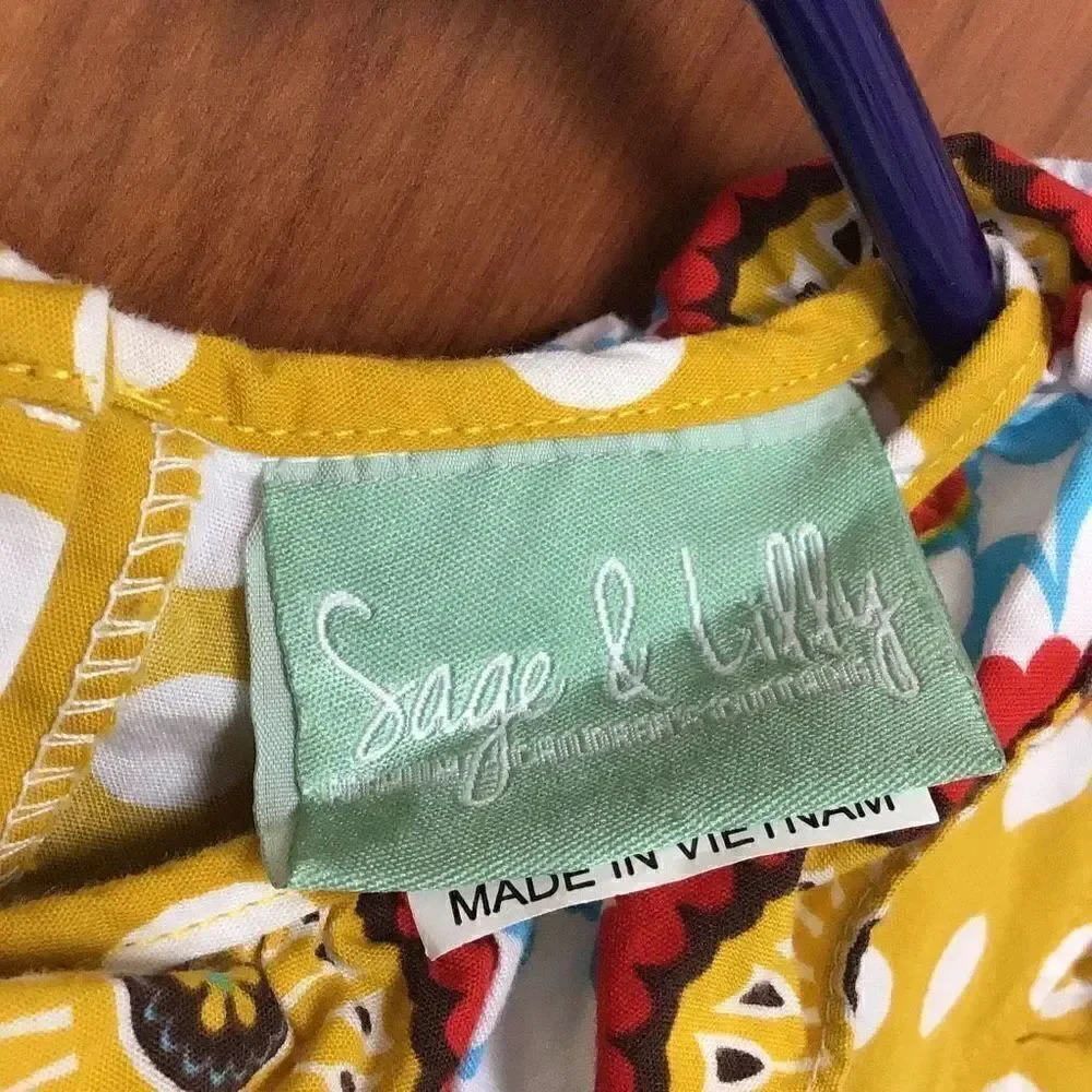 Super cute little girls, dress, polkadot and floral print size 6 by Sage & Lilly